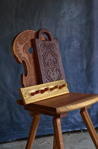 Hand-carved and crafted items made by Charles Thompson.