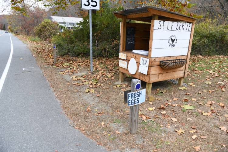 Maple Hill Homestead on Greenfield Road in Montague sells fresh eggs produced on the property. 