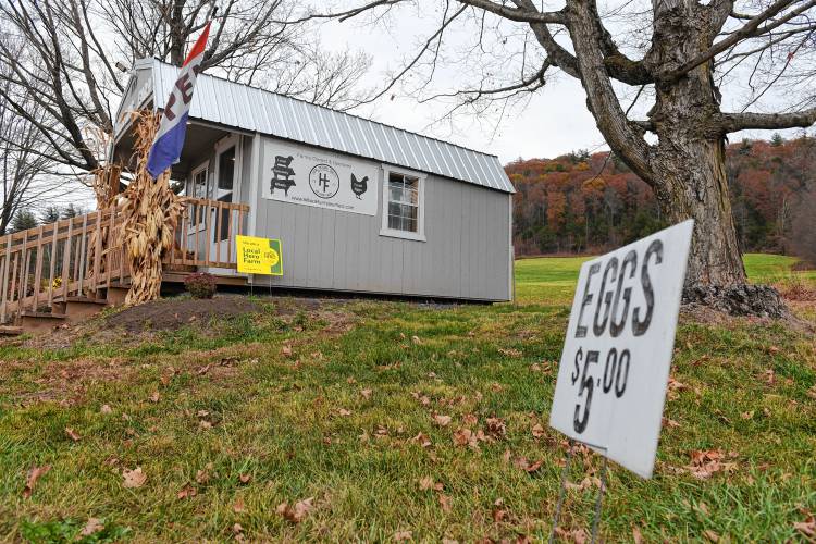 Hillside Farm’s stand on Hillside Road in Deerfield sells eggs and other products such as dairy and beef. 