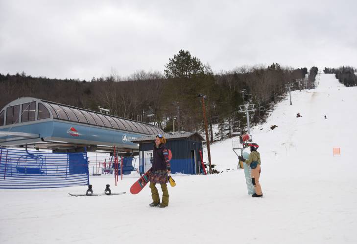 The detachable ski lift at Berkshire East Mountain Resort in Charlemont. To celebrate the dropping temperatures and future arrival of winter, the Western Mass Backcountry Alliance is holding a pre-ski season party at Berkshire East on Saturday, Nov. 16.