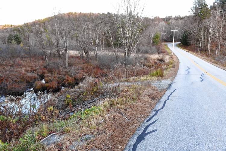 Hibbard Brook passes under West Leyden Road in Leyden. 