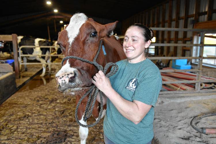 Melissa Griffin of Clessons River Farm in Buckland. 