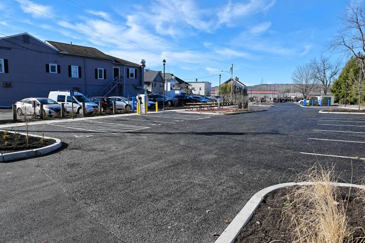 The entrance off of North Main Street to the new Leary Lot in the center of South Deerfield.