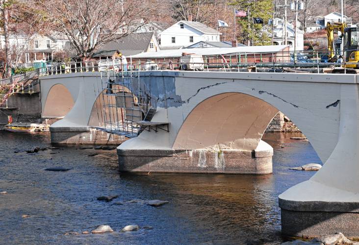 A portion of the north or upstream side of the Bridge of Flowers will need more extensive repairs.