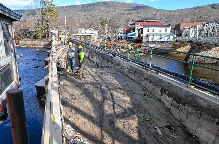 The dirt and fill have been removed from the Bridge of Flowers as the renovations continue in Shelburne Falls.