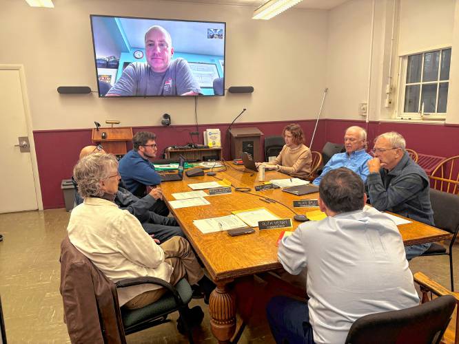 Members of the Greenfield Board of License Commissioners discuss a proposal to create an annual entertainment license for the Franklin County Fairgrounds.