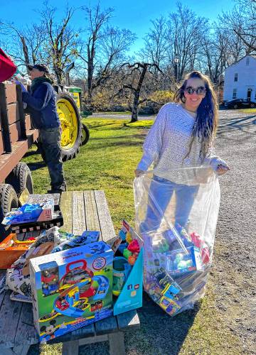 Giving Back Together Toy Drive founder Heather Taylor during a fundraiser held at Red Apple Farm in Phillipston on Nov. 2.