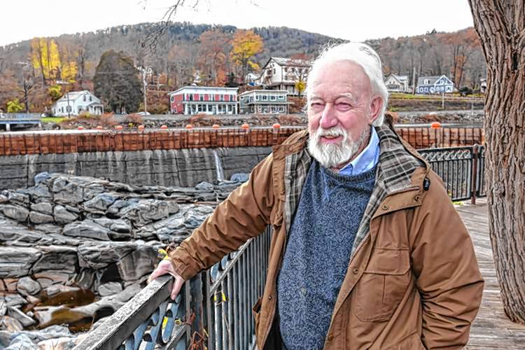 The Rev. Allen “Mick” Comstock at the Glacial Potholes in Shelburne Falls.