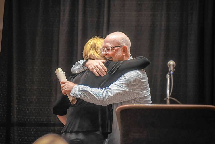 Thom Hannum at his induction ceremony into the Percussive Arts Society’s Hall of Fame in Indianapolis on Nov. 14. 