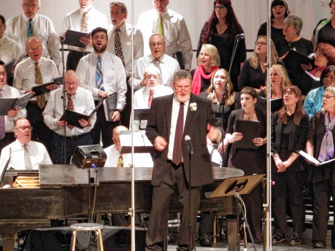 Paul Calcari, the beloved former head of the music department at Greenfield High School, will lead the The Franklin County Community Chorus’ annual winter concert on Sunday, Dec. 8, at 3 p.m. at GHS.