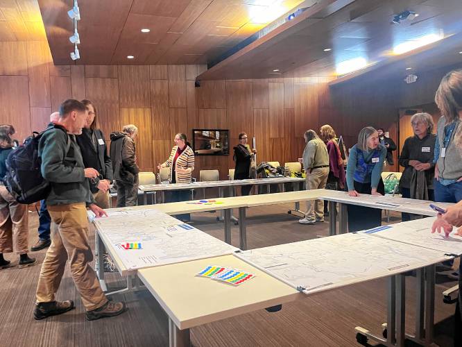 Officials with the Franklin Regional Council of Governments (FRCOG), along with representatives from Kittelson & Associates Inc. and the state Department of Transportation, collected public input on a Road Safety Action Plan at the John W. Olver Transit Center in Greenfield on Wednesday.