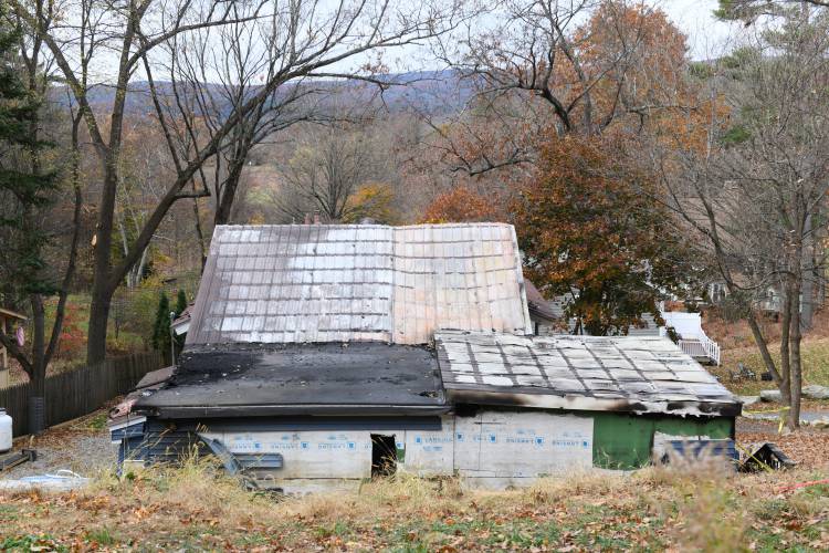 A fire heavily damaged a home, as seen from the back of the property, at 15 Holly Ave. in Northfield on Oct. 26.