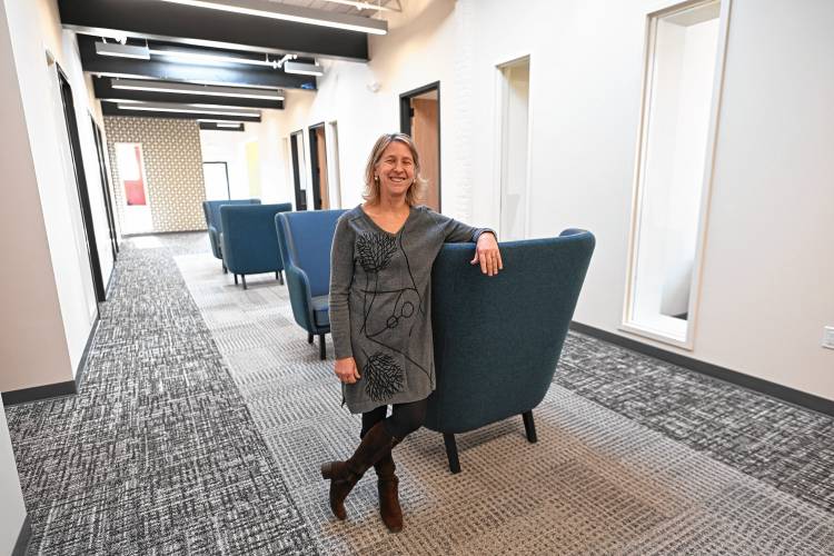 Managing Attorney Jennifer Dieringer at Community Legal Aid’s new offices at 14 Hope St., Suite 104, in Greenfield. 