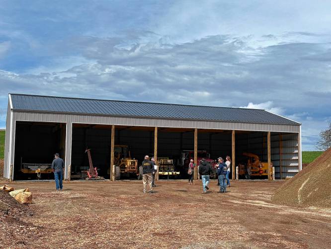 PV Squared crews installed solar panels at the Shelburne Highway Pole Barn on Colrain Street