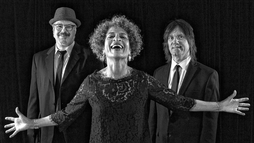 StompBoxTrio, a group featuring Evelyn Harris of Sweet Honey in the Rock on vocals and percussion, Paul Kochanski on electric and upright bass, and John Cabán on dobro and stomp box, will grace the stage at the Wendell Full Moon Coffeehouse on Saturday, Dec. 14 at 7:30 p.m.